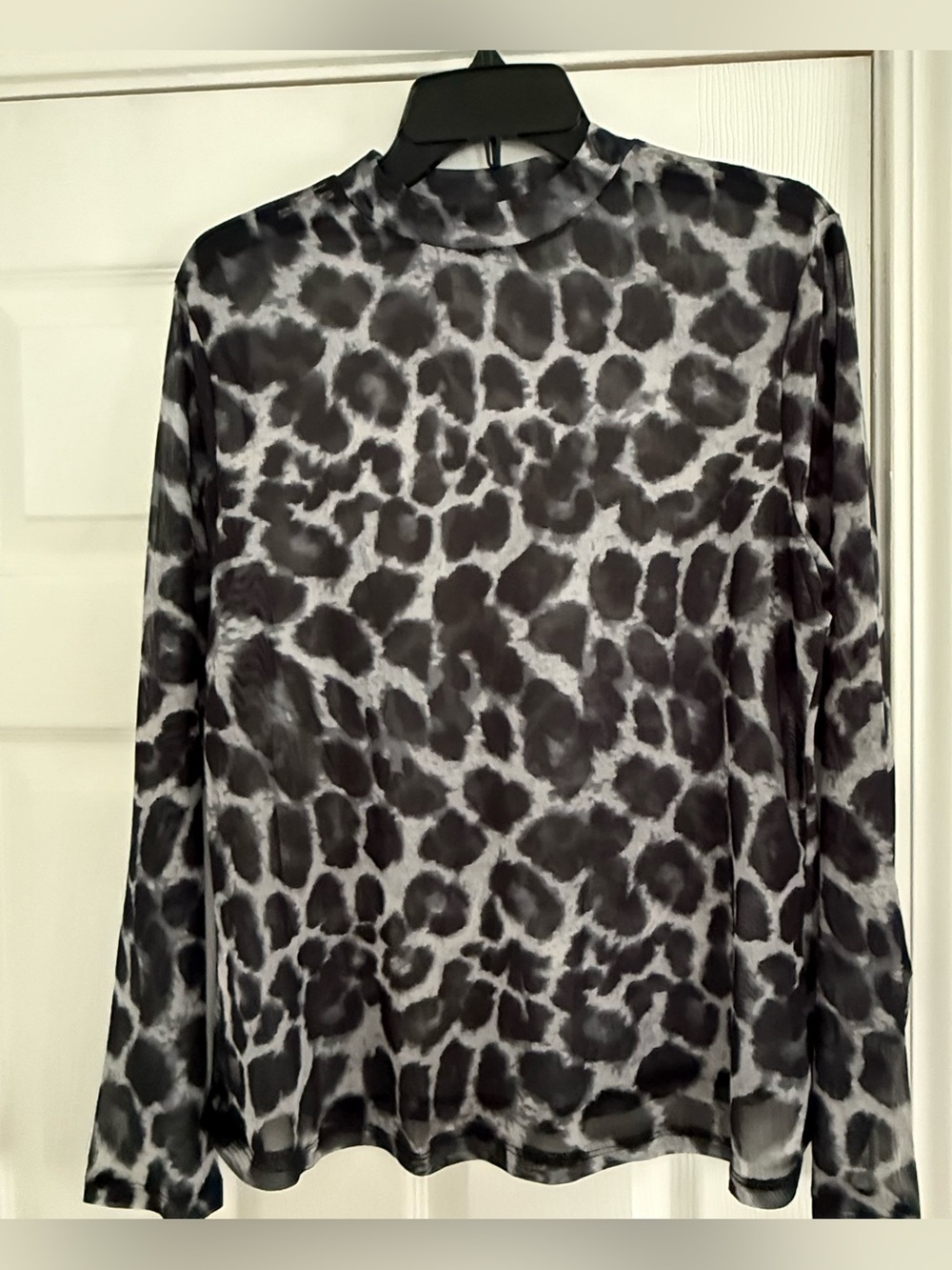 Sheer leopard layering top